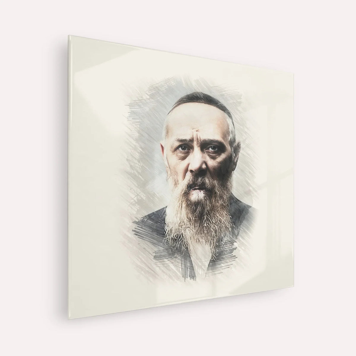 Rabbi Levi Yitzchak Schneerson – Acrylic Glass Square | Jewish Wall Art, Gedolim Pictures