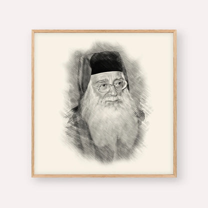 Rabbi Meir Abuhatzeira (Baba Meir) – Black & White – Wood Frame Square | Jewish Wall Art, Gedolim Pictures