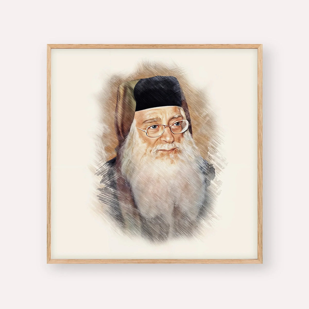 Rabbi Meir Abuhatzeira (Baba Meir) – Wood Frame Square | Jewish Wall Art, Gedolim Pictures