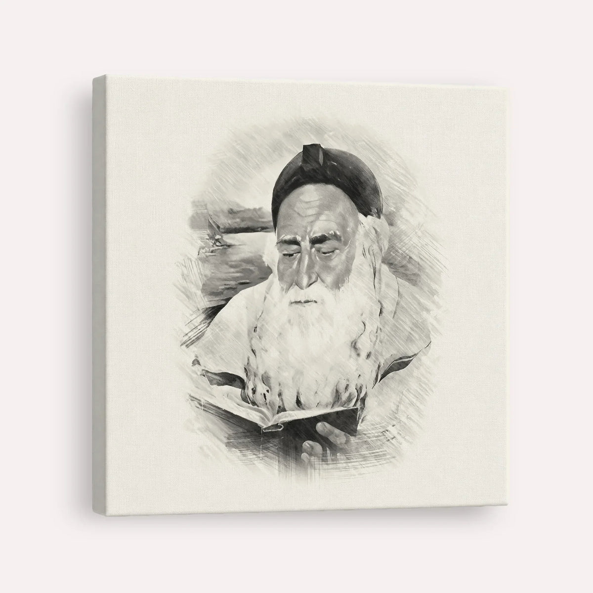 Rabbi Meir Baal Hanes – Black & White – Canvas Square | Jewish Wall Art, Gedolim Pictures