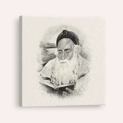 Rabbi Meir Baal Hanes – Black & White – Canvas Square | Jewish Wall Art, Gedolim Pictures