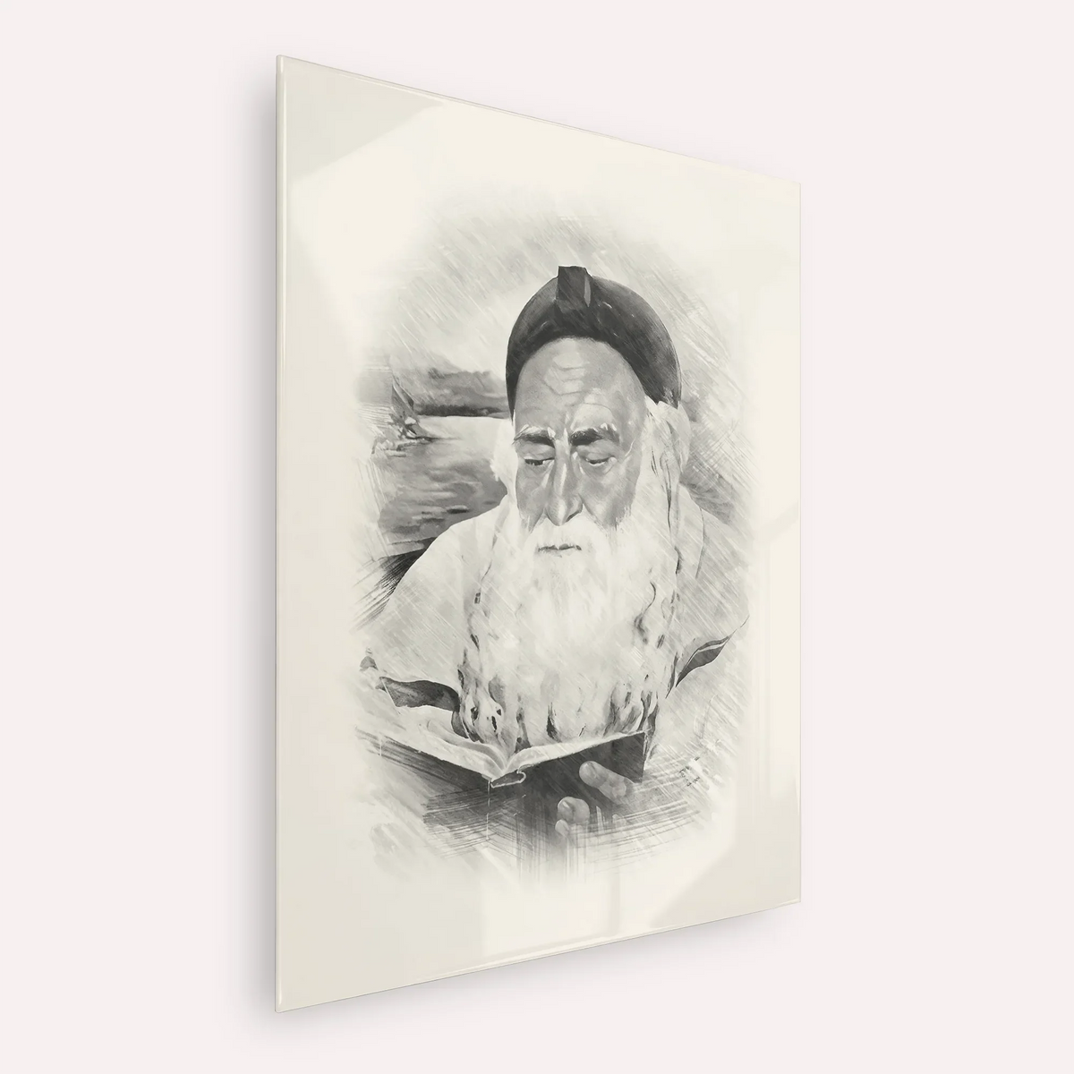 Rabbi Meir Baal Hanes – Black & White – Acrylic Glass Vertical | Jewish Wall Art, Gedolim Pictures