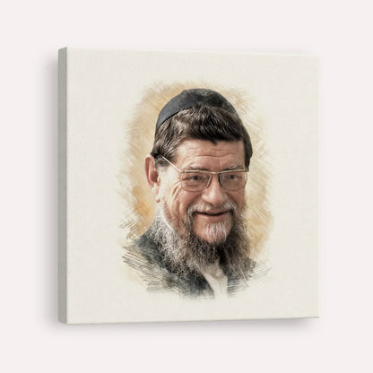Rabbi Mordechai Gifter – Canvas Square | Jewish Wall Art, Gedolim Pictures