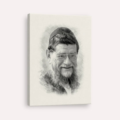 Rabbi Mordechai Gifter – Black & White – Canvas Vertical | Jewish Wall Art, Gedolim Pictures