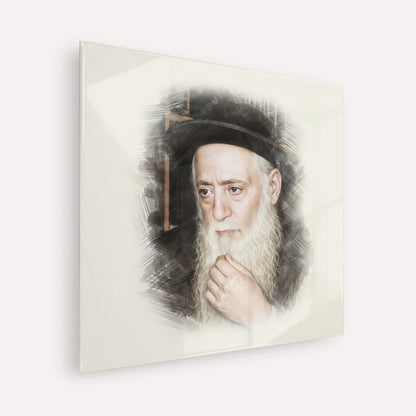 Rabbi Moshe Aharon Pinto – Acrylic Glass Square | Jewish Wall Art, Gedolim Pictures