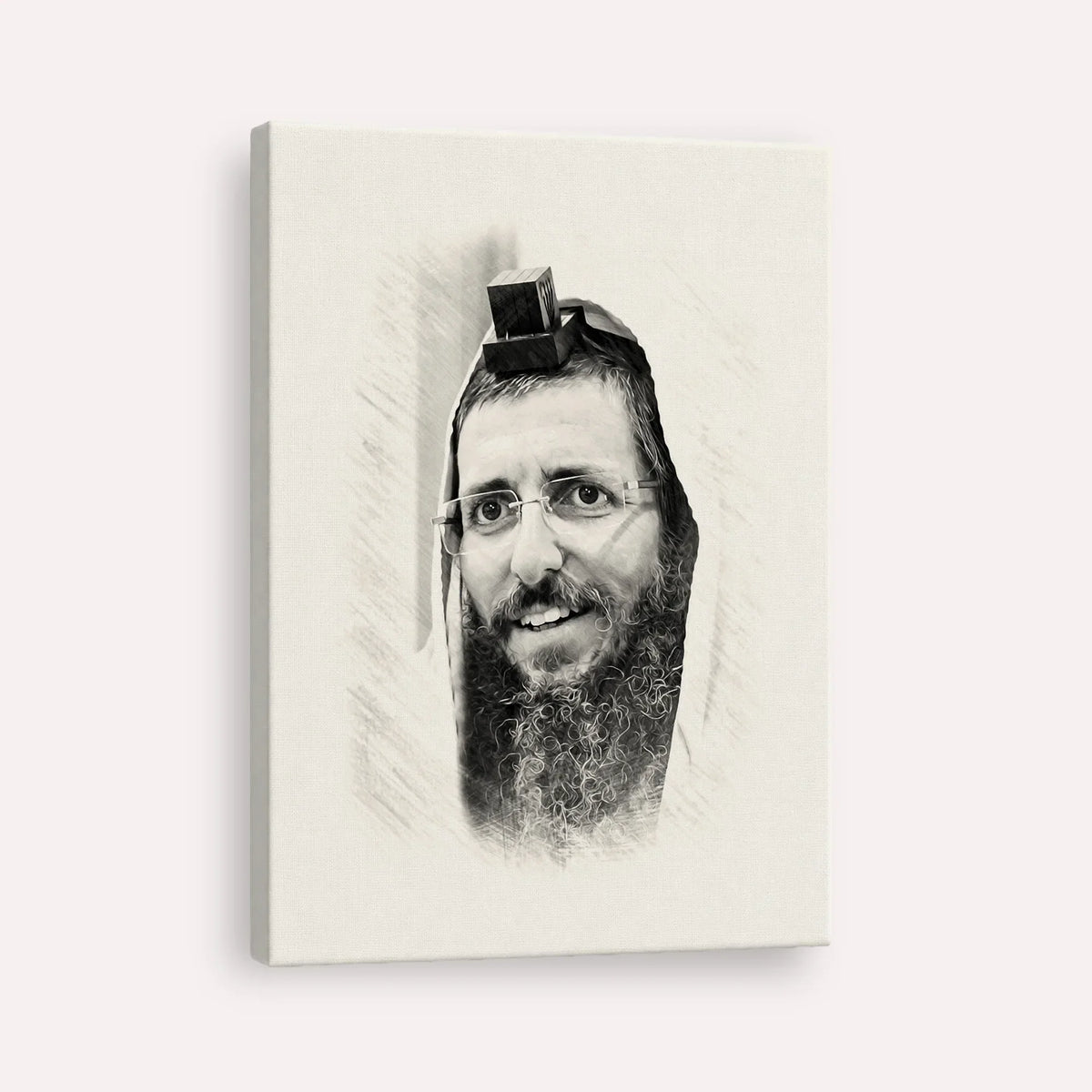 Rabbi Moshe Avital – Black & White – Canvas Vertical | Jewish Wall Art, Gedolim Pictures