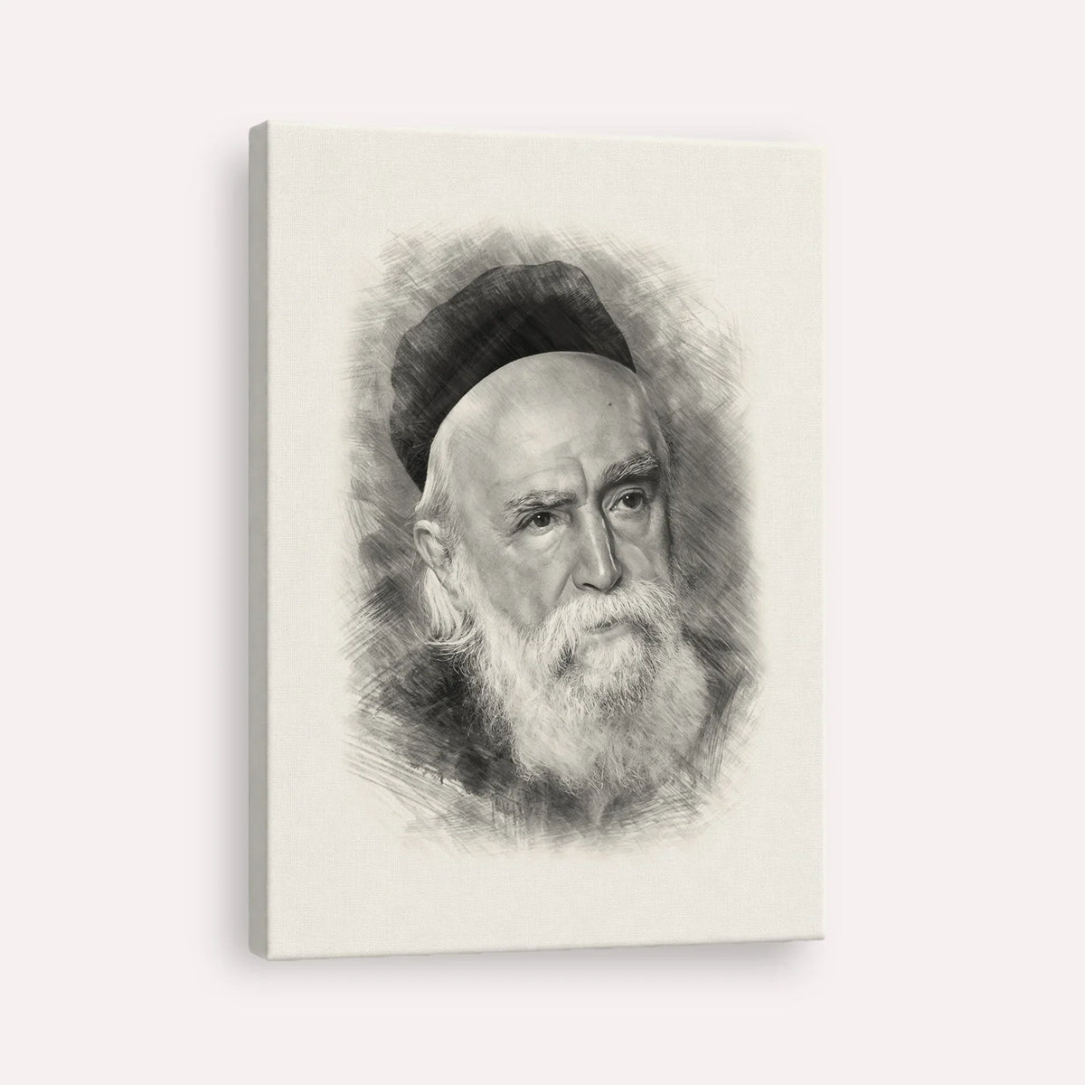 Rabbi Moshe Feinstein – Black & White – Canvas Vertical | Jewish Wall Art, Gedolim Pictures