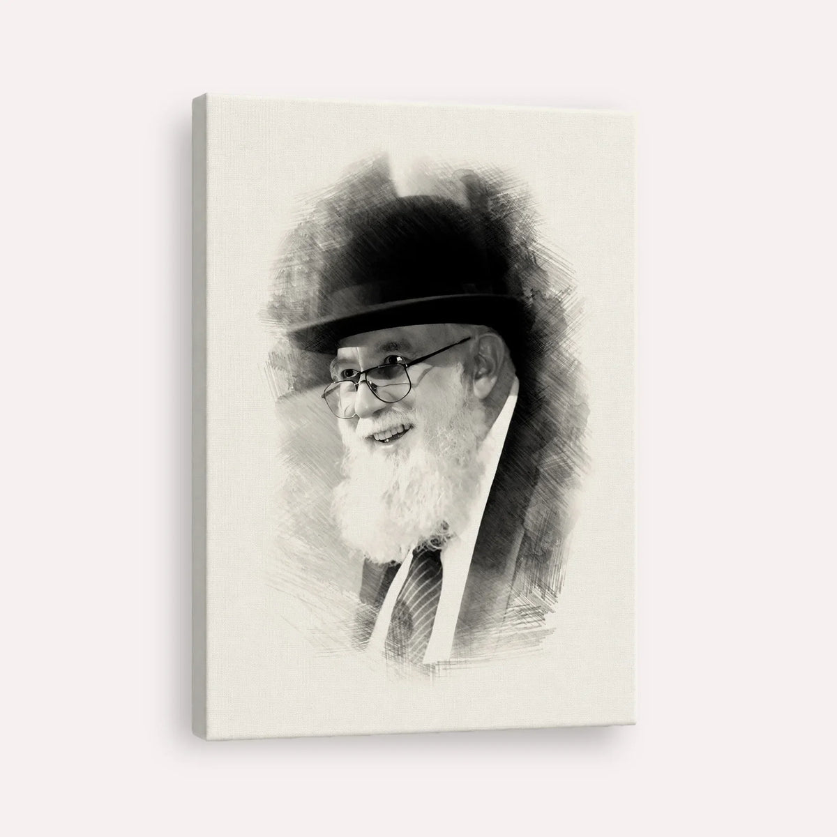Rabbi Noah Weinberg – Black & White – Canvas Vertical | Jewish Wall Art, Gedolim Pictures