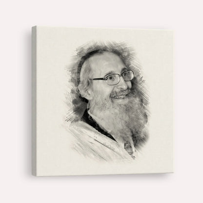 Rabbi Nosson Tzvi Finkel – Black & White – Canvas Square | Jewish Wall Art, Gedolim Pictures