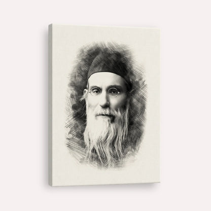 Rabbi Nosson Tzvi Finkel (Alter of Slabodka) – Black & White – Canvas Vertical | Jewish Wall Art, Gedolim Pictures
