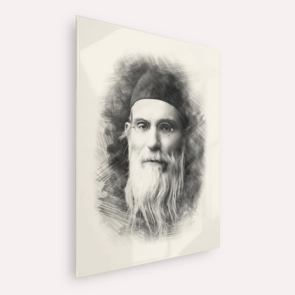Rabbi Nosson Tzvi Finkel (Alter of Slabodka) – Black & White – Acrylic Glass Vertical | Jewish Wall Art, Gedolim Pictures