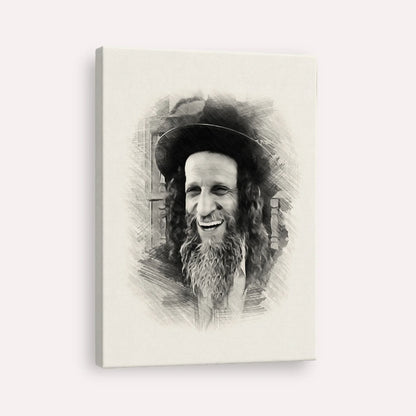 Rabbi Ofer Erez – Black & White – Canvas Vertical | Jewish Wall Art, Gedolim Pictures