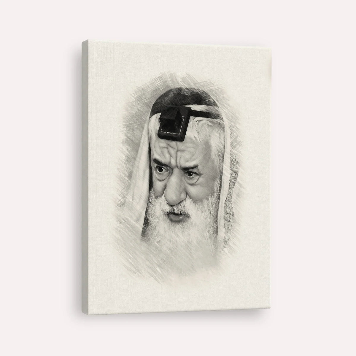 Rabbi Pinchas Hirschprung – Black & White – Canvas Vertical | Jewish Wall Art, Gedolim Pictures