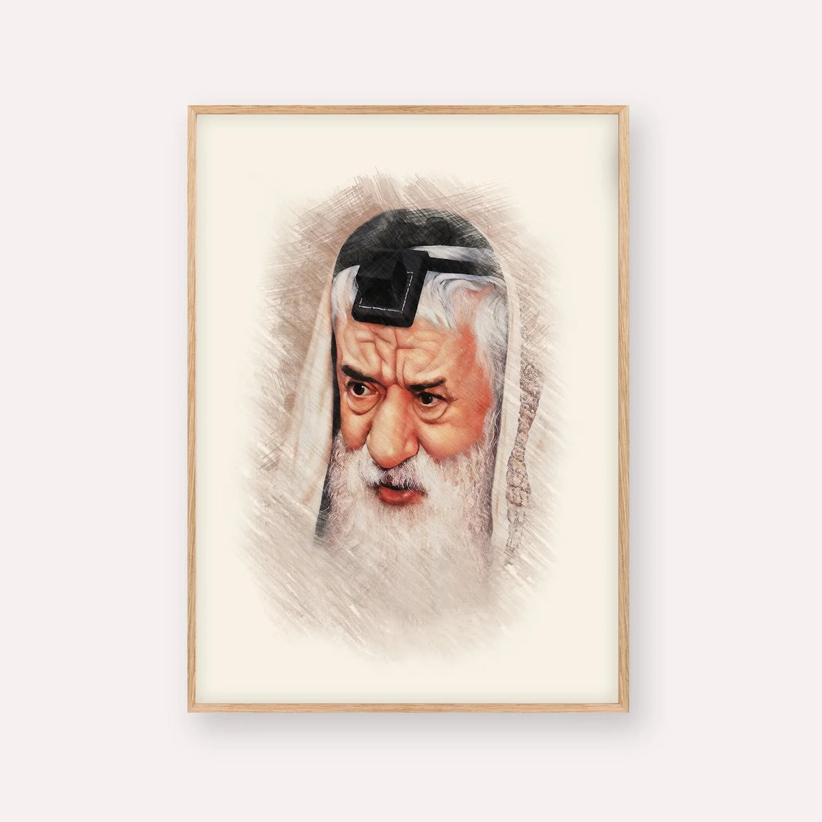 Rabbi Pinchas Hirschprung – Wood Frame Vertical | Jewish Wall Art, Gedolim Pictures