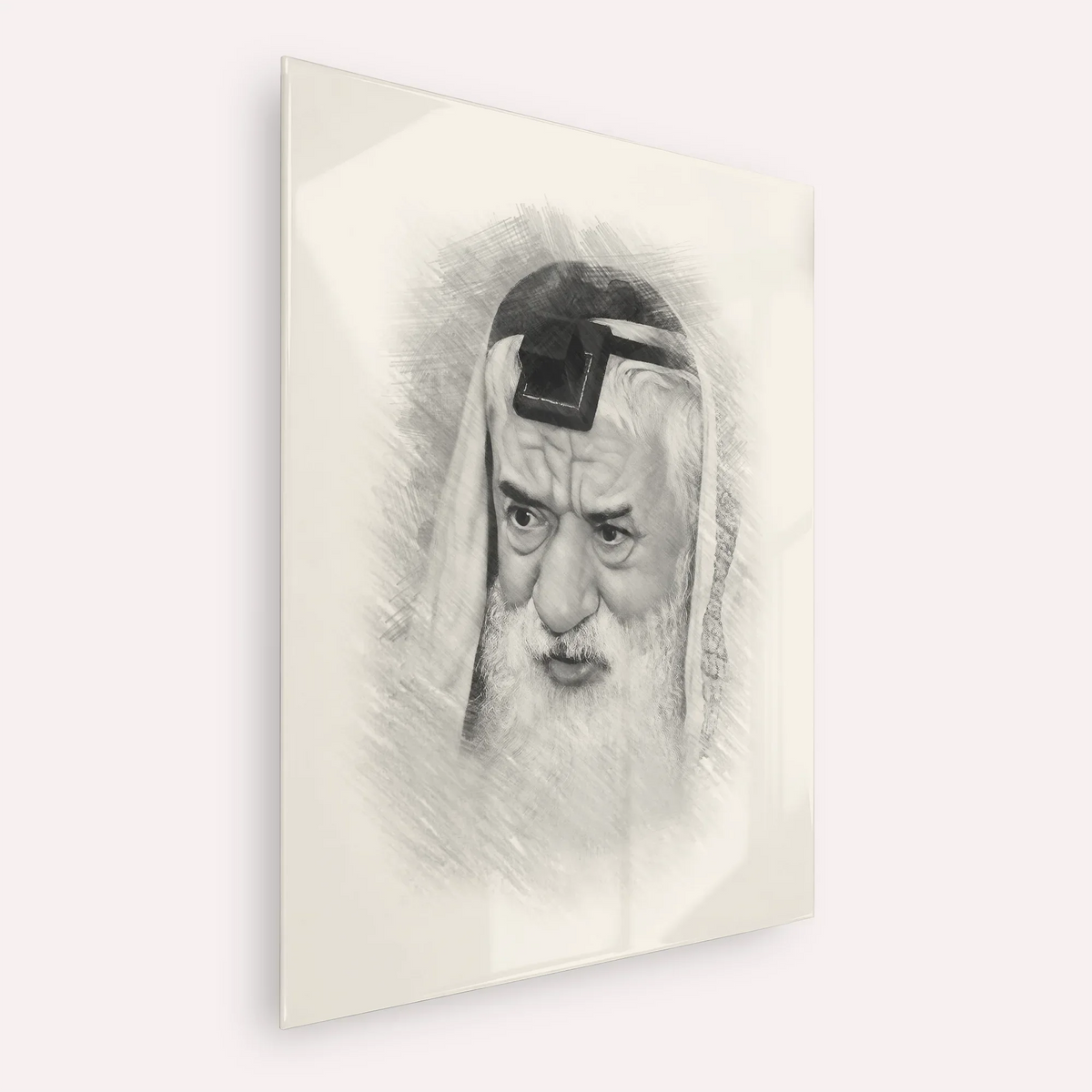 Rabbi Pinchas Hirschprung – Black & White – Acrylic Glass Vertical | Jewish Wall Art, Gedolim Pictures