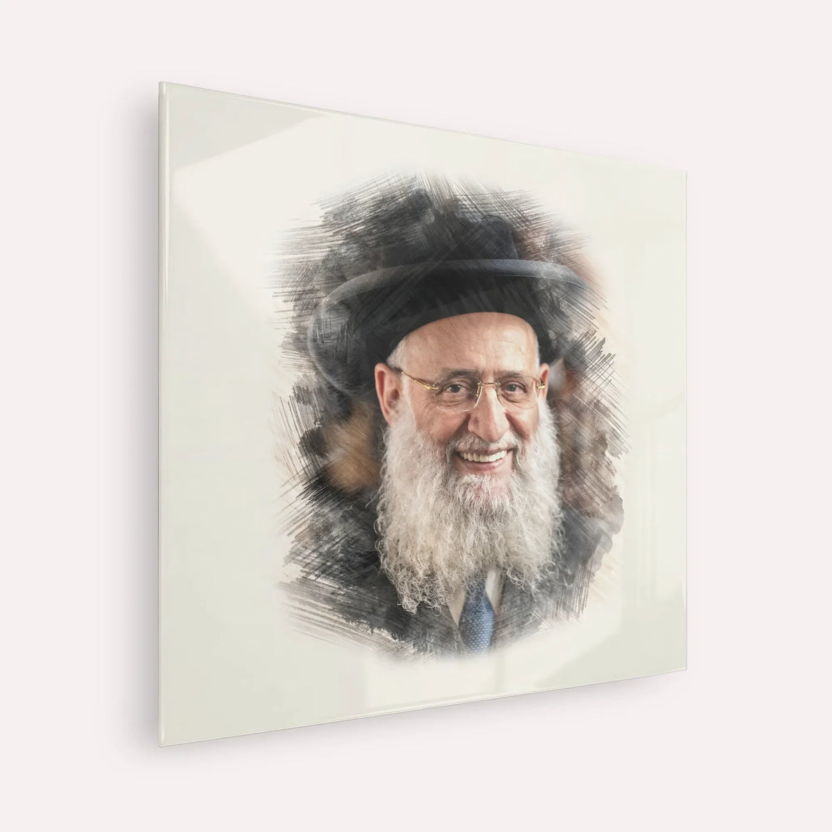 Rabbi Reuven Elbaz – Acrylic Glass Square | Jewish Wall Art, Gedolim Pictures