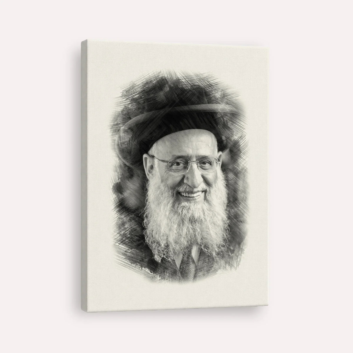 Rabbi Reuven Elbaz – Black & White – Canvas Vertical | Jewish Wall Art, Gedolim Pictures