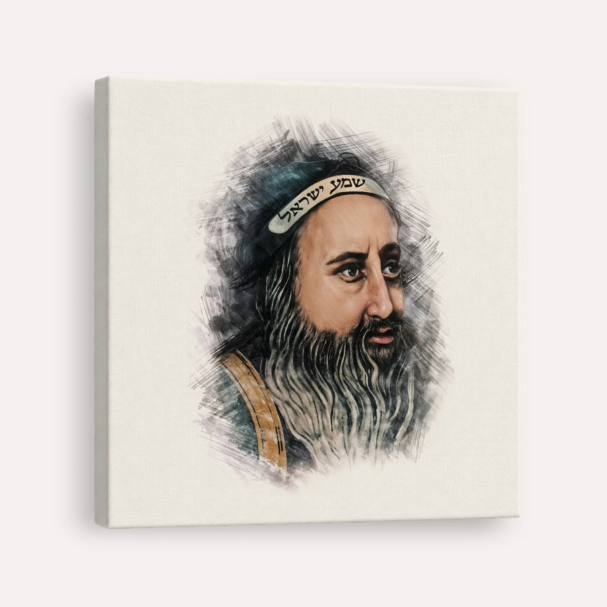 Rabbi Shimon Bar Yochai – Canvas Square | Jewish Wall Art, Gedolim Pictures