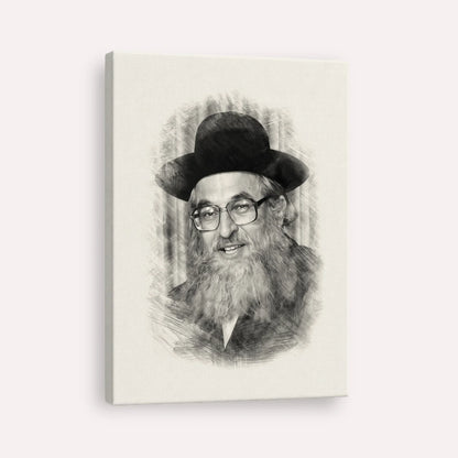 Rabbi Shimshon Dovid Pincus – Black & White – Canvas Vertical | Jewish Wall Art, Gedolim Pictures