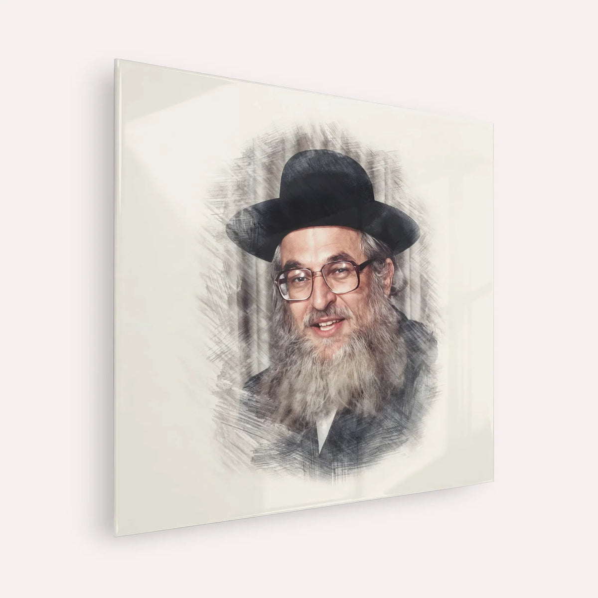 Rabbi Shimshon Dovid Pincus – Acrylic Glass Square | Jewish Wall Art, Gedolim Pictures