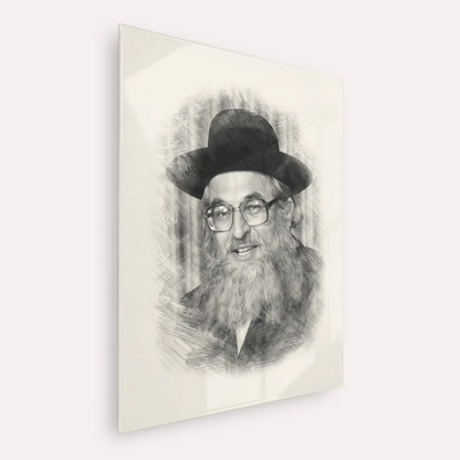 Rabbi Shimshon Dovid Pincus – Black & White – Acrylic Glass Vertical | Jewish Wall Art, Gedolim Pictures