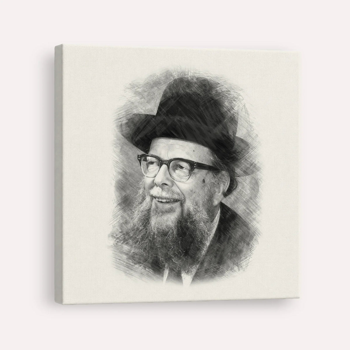 Rabbi Shlomo Wolbe – Black & White – Canvas Square | Jewish Wall Art, Gedolim Pictures