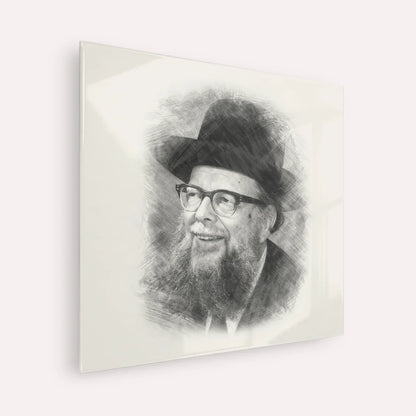Rabbi Shlomo Wolbe – Black & White – Acrylic Glass Square | Jewish Wall Art, Gedolim Pictures