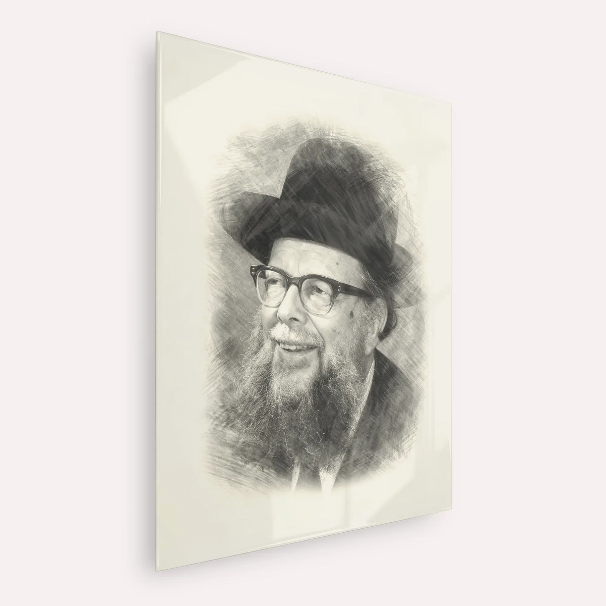 Rabbi Shlomo Wolbe – Black & White – Acrylic Glass Vertical | Jewish Wall Art, Gedolim Pictures