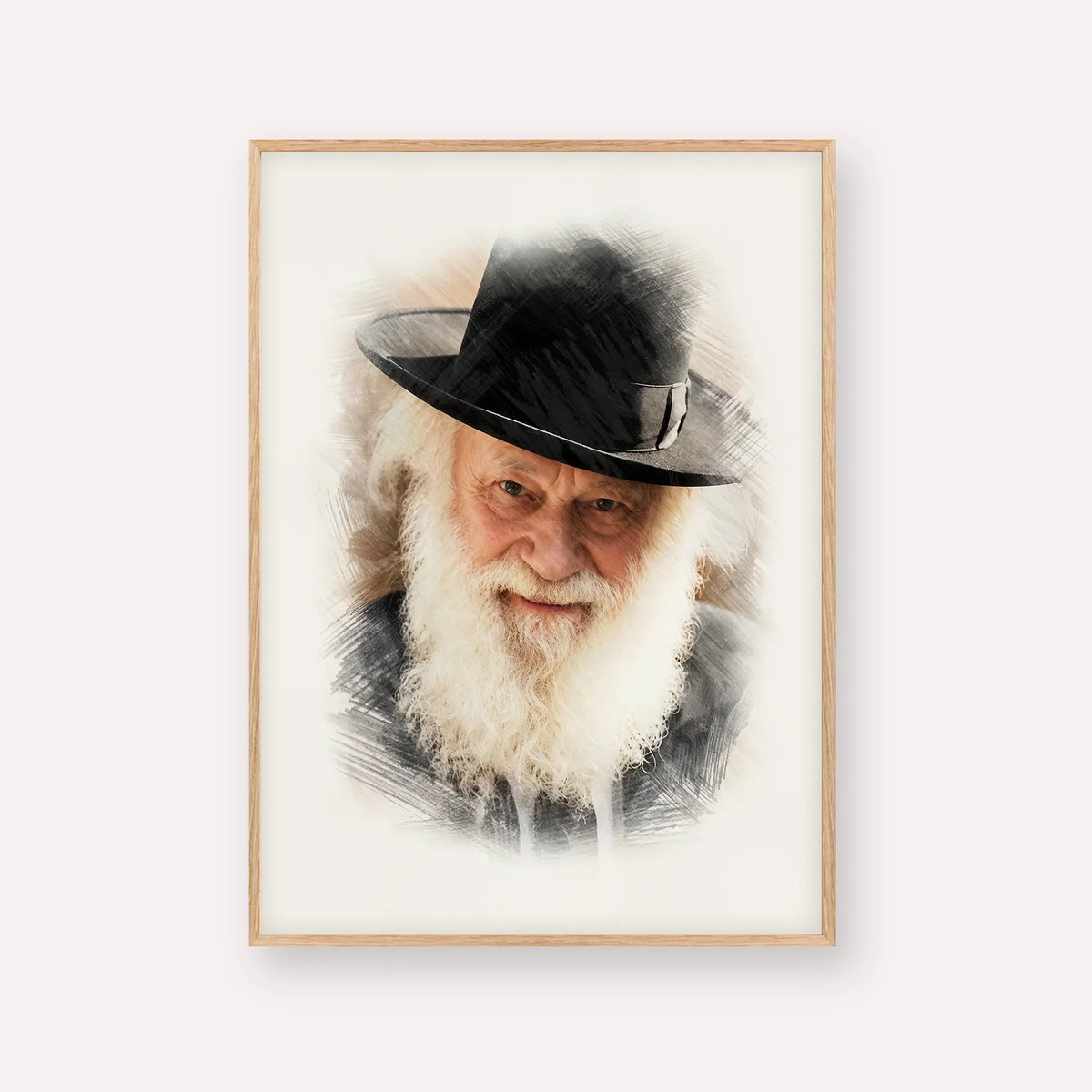 Rabbi Shmuel Berenbaum – Wood Frame Vertical | Jewish Wall Art, Gedolim Pictures