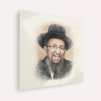 Rabbi Shmuel Kamenetsky – Acrylic Glass Square | Jewish Wall Art, Gedolim Pictures