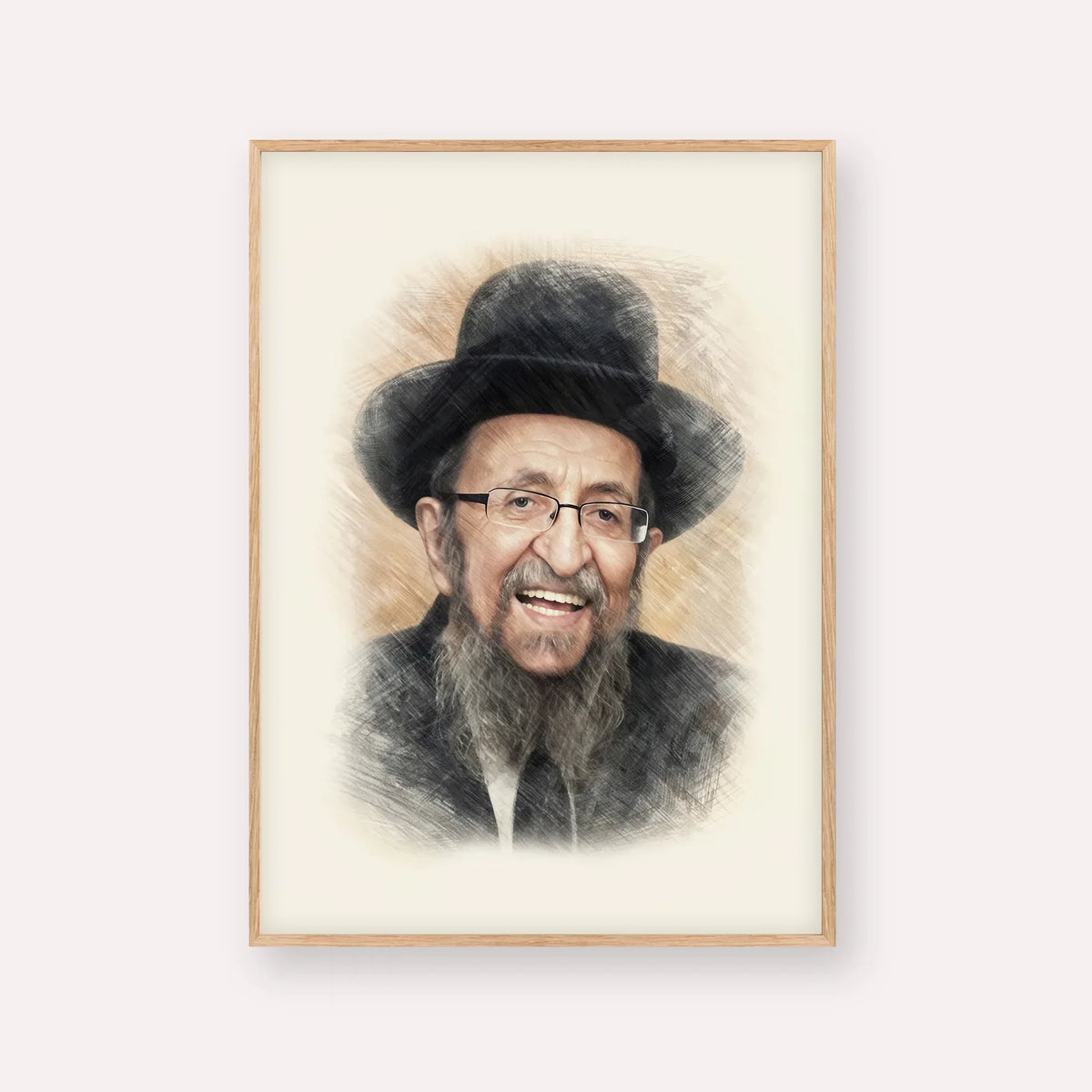 Rabbi Shmuel Kamenetsky – Wood Frame Vertical | Jewish Wall Art, Gedolim Pictures