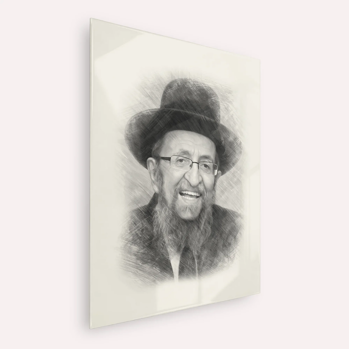 Rabbi Shmuel Kamenetsky – Black & White – Acrylic Glass Vertical | Jewish Wall Art, Gedolim Pictures