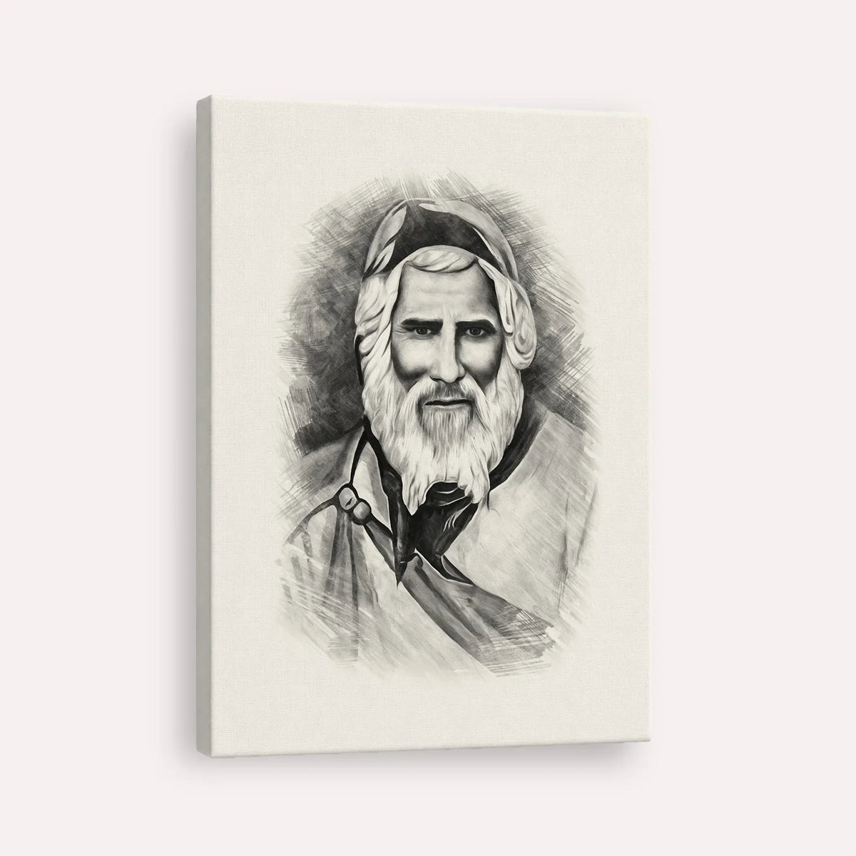 Rabbi Yaakob Abuhatzeira – Black & White – Canvas Vertical | Jewish Wall Art, Gedolim Pictures