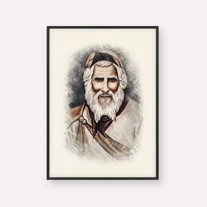 Rabbi Yaakob Abuhatzeira – Black Frame Vertical | Jewish Wall Art, Gedolim Pictures