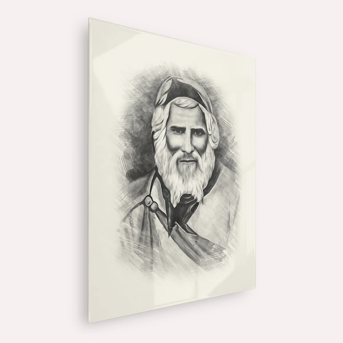 Rabbi Yaakob Abuhatzeira – Black & White – Acrylic Glass Vertical | Jewish Wall Art, Gedolim Pictures