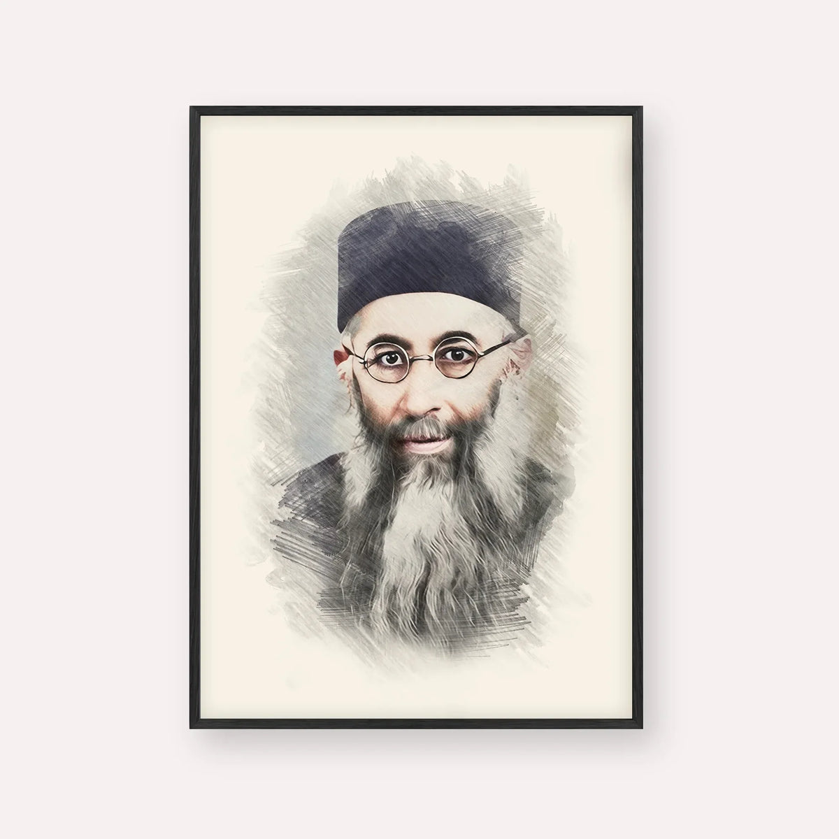Rabbi Yaakov Ades – Black Frame Vertical | Jewish Wall Art, Gedolim Pictures