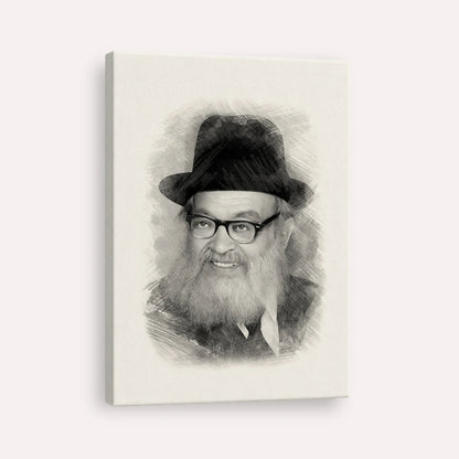 Rabbi Yaakov Kamenetsky – Black & White – Canvas Vertical | Jewish Wall Art, Gedolim Pictures
