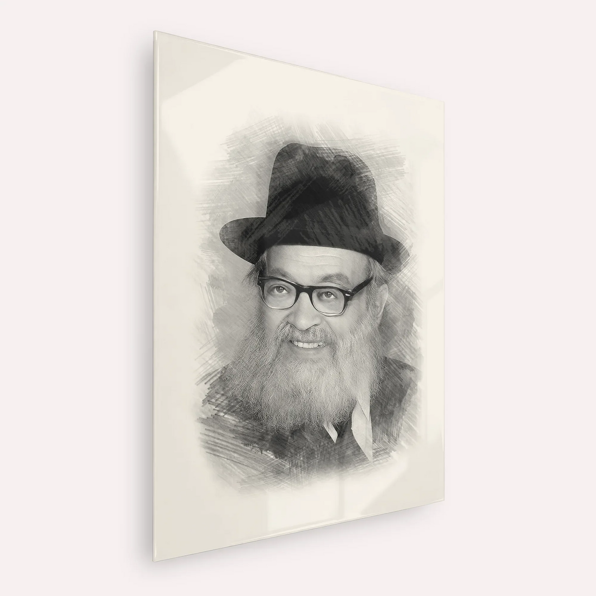 Rabbi Yaakov Kamenetsky – Black & White – Acrylic Glass Vertical | Jewish Wall Art, Gedolim Pictures