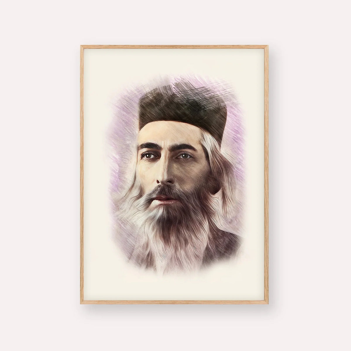 Rabbi Yaakov Yosef Herman – Wood Frame Vertical | Jewish Wall Art, Gedolim Pictures