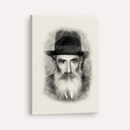 Rabbi Yechezkel Levenstein – Black & White – Canvas Vertical | Jewish Wall Art, Gedolim Pictures