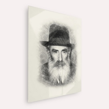 Rabbi Yechezkel Levenstein – Black & White – Acrylic Glass Vertical | Jewish Wall Art, Gedolim Pictures