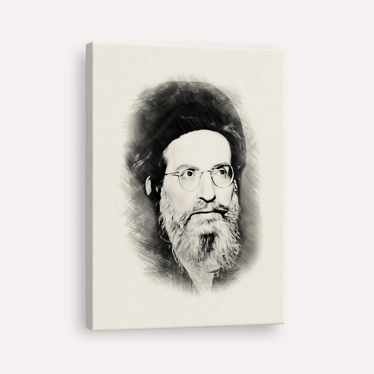 Rabbi Yehuda Ashlag ( Baal HaSulam) – Black & White – Canvas Vertical | Jewish Wall Art, Gedolim Pictures