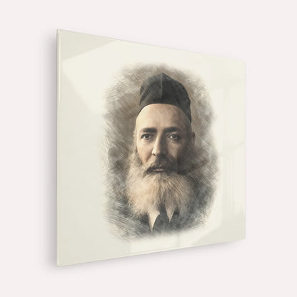Rabbi Yeruchom Levovitz – Acrylic Glass Square | Jewish Wall Art, Gedolim Pictures