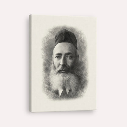Rabbi Yeruchom Levovitz – Black & White – Canvas Vertical | Jewish Wall Art, Gedolim Pictures