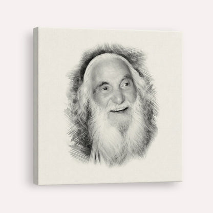 Rabbi Yisroel Dov Ber Odesser – Black & White – Canvas Square | Jewish Wall Art, Gedolim Pictures