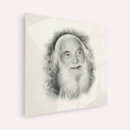 Rabbi Yisroel Dov Ber Odesser – Black & White – Acrylic Glass Square | Jewish Wall Art, Gedolim Pictures
