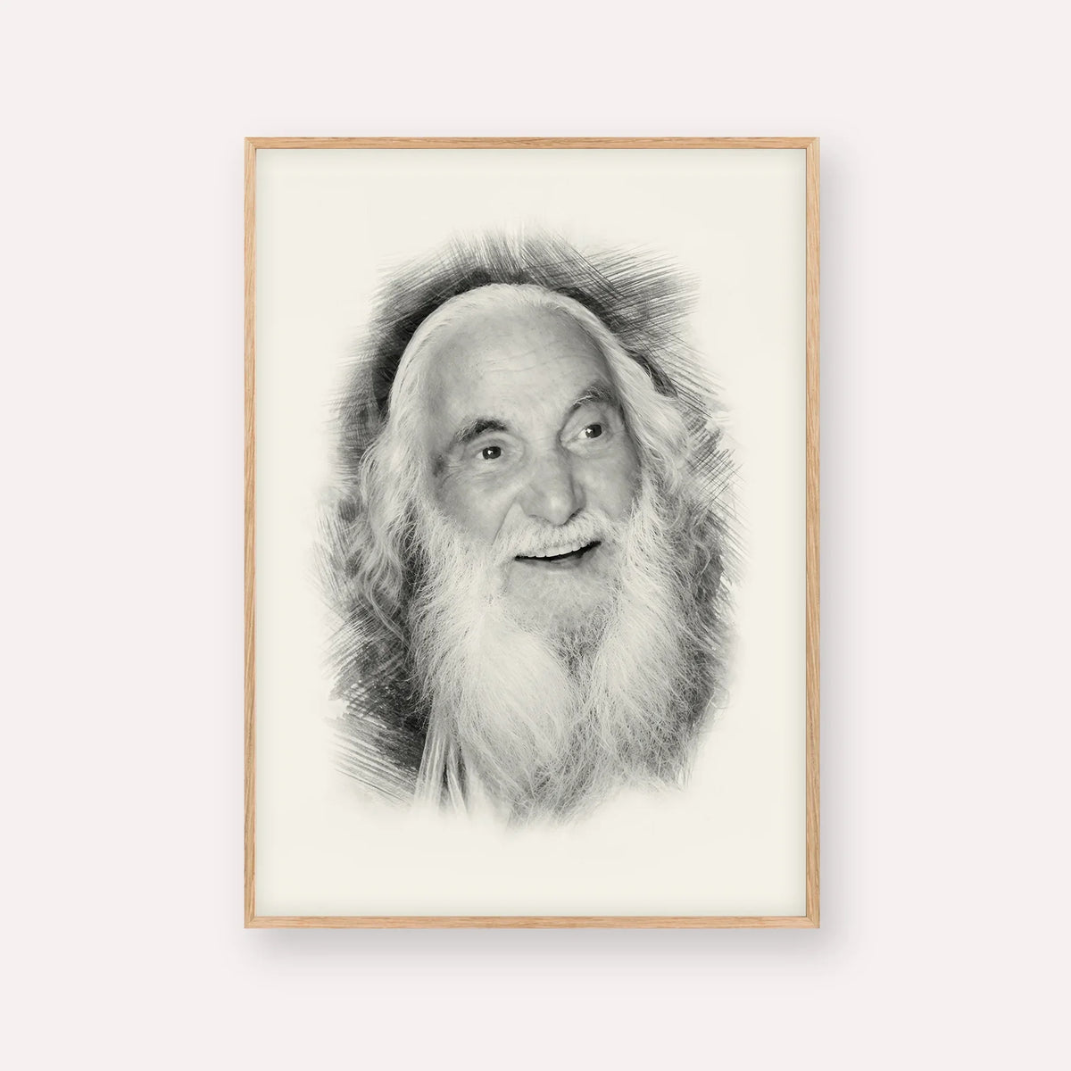 Rabbi Yisroel Dov Ber Odesser – Black & White – Wood Frame Vertical | Jewish Wall Art, Gedolim Pictures