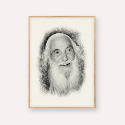 Rabbi Yisroel Dov Ber Odesser – Black & White – Wood Frame Vertical | Jewish Wall Art, Gedolim Pictures