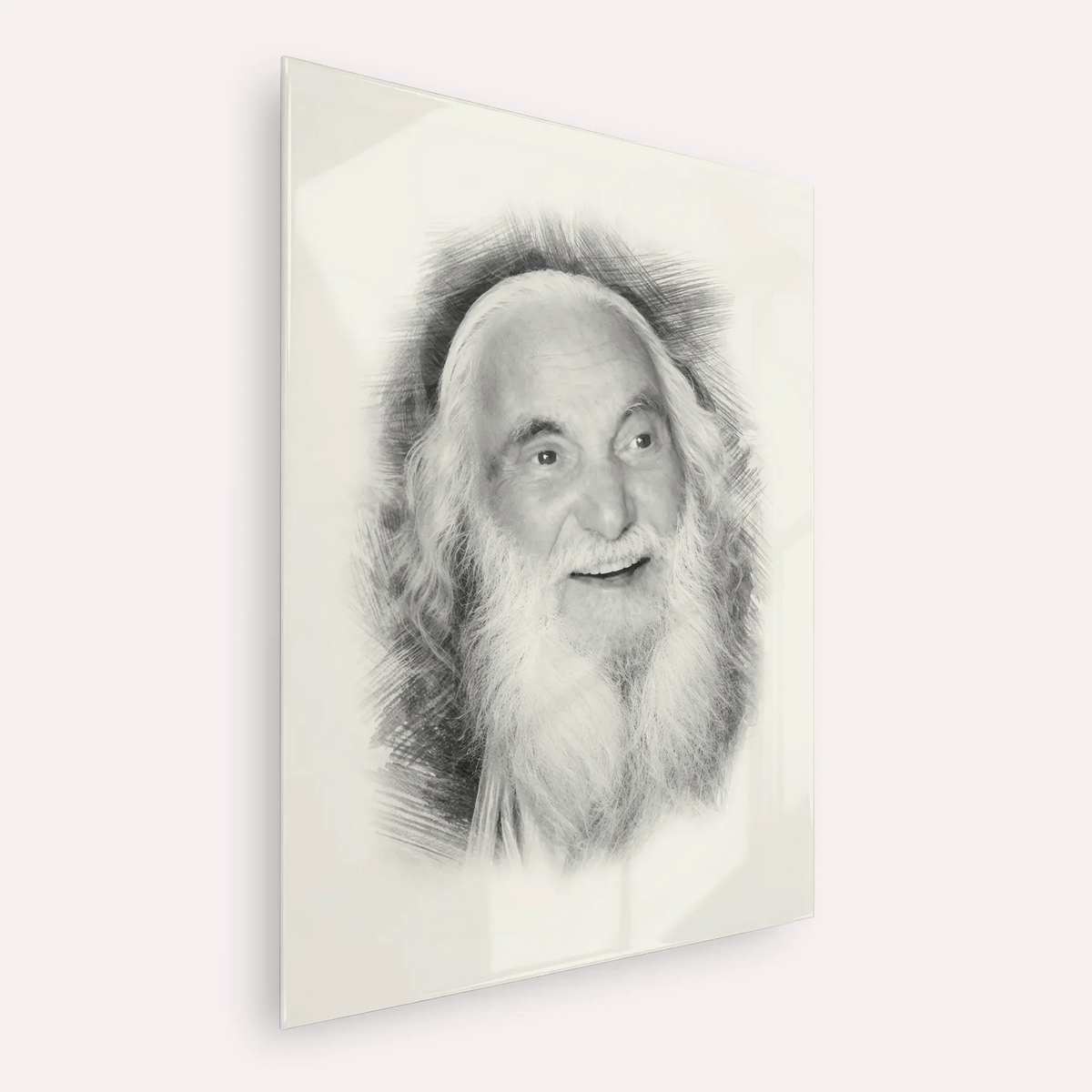 Rabbi Yisroel Dov Ber Odesser – Black & White – Acrylic Glass Vertical | Jewish Wall Art, Gedolim Pictures
