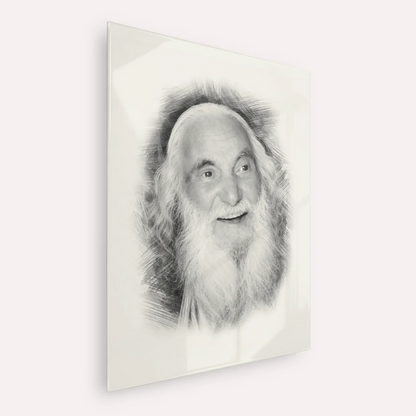 Rabbi Yisroel Dov Ber Odesser – Black & White – Acrylic Glass Vertical | Jewish Wall Art, Gedolim Pictures